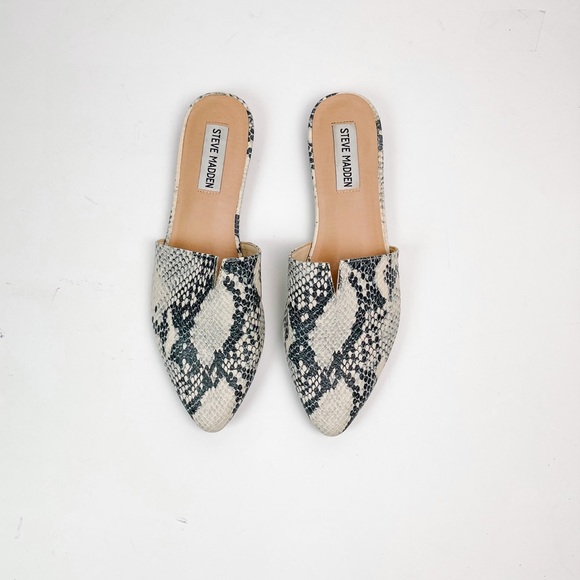 Steve Madden Ally Slip-on Mule In White Snake - Picture 5 of 7